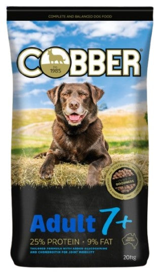 Cobber Premium Adult 7+ 20kg dog food bag