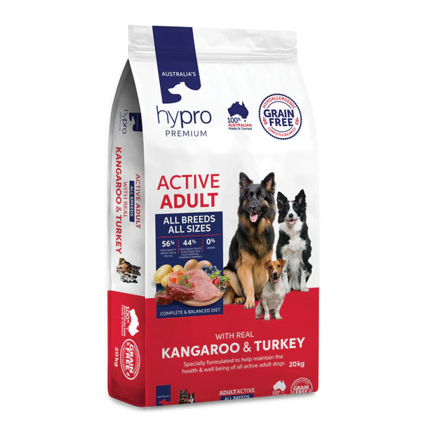 Hypro Premium Active Adult Dog Kangaroo & Turkey 20kg
