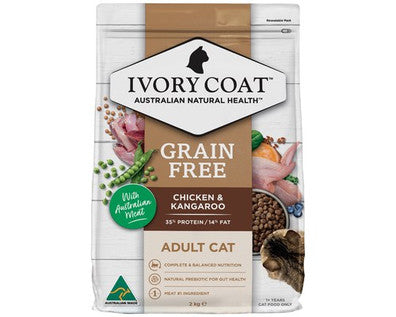 Ivory Coat Grain Free Adult Cat Chicken & Kangaroo 2kg