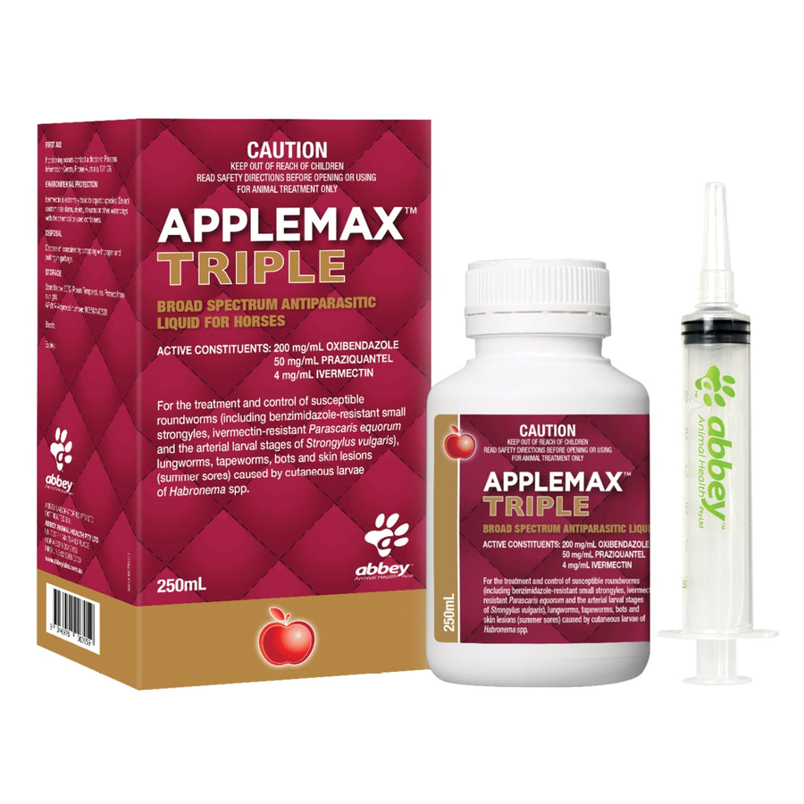 Abbey Labs APPLEMAX Triple Horse Wormer 250mL