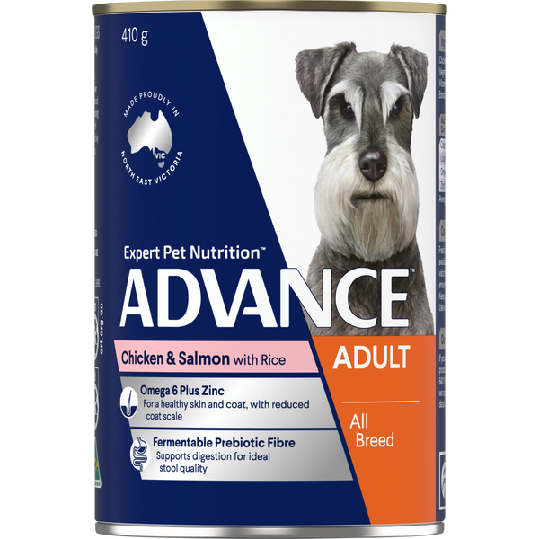 ADVANCE Adult all Breed Chicken and Salmon with Rice Cans 12x410g