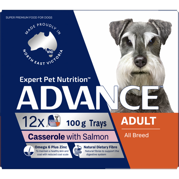 ADVANCE Adult All Breed Salmon Casserole Trays 12x100g