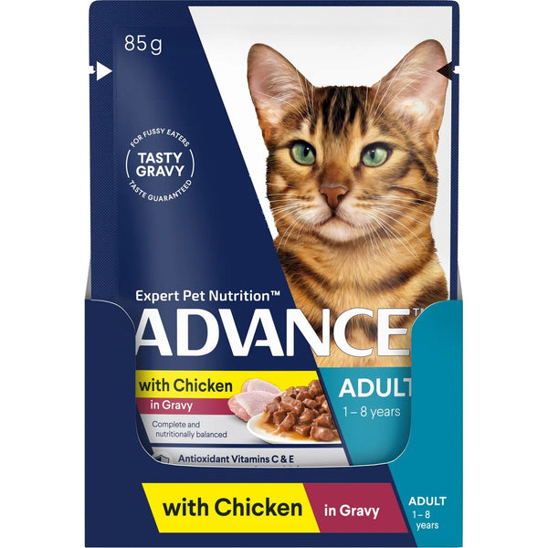 ADVANCE Adult Wet Cat Chunks Gravy Chicken 85g 12pk