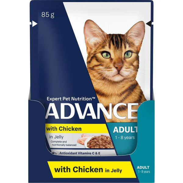 ADVANCE Cat Wet Chicken Jelly Svms 85g 12pk