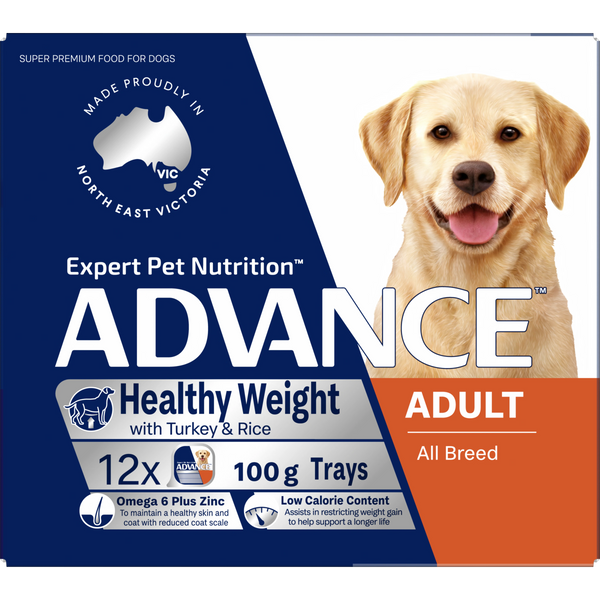 ADVANCE Healthy Weight Adult All Breed Turkey with Rice Trays 12x100g
