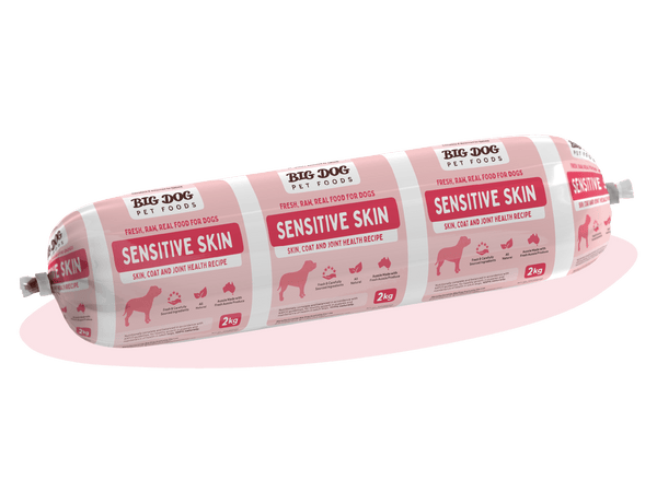 Big Dog Sensitive Skin Raw Dog Food Roll 2kg