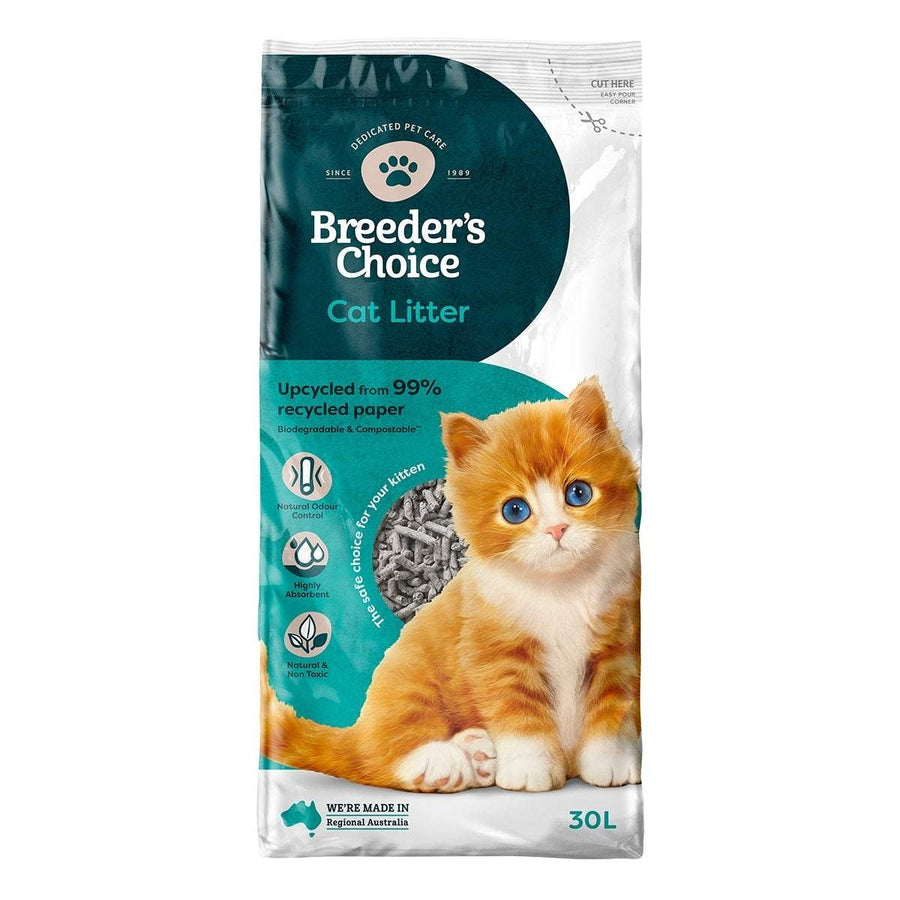 Breeders Choice Recycled Paper Litter 30L