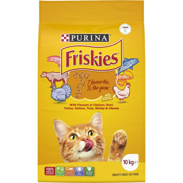 Purina Friskies Adult 7 Flavours Dry Cat Food 10kg