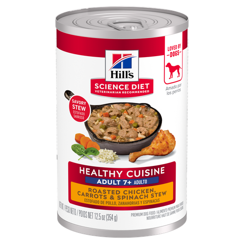 Hill's Science Diet Adult 7+ Healthy Cuisine Roasted Chicken, Carrots & Spinach Stew Dog Food