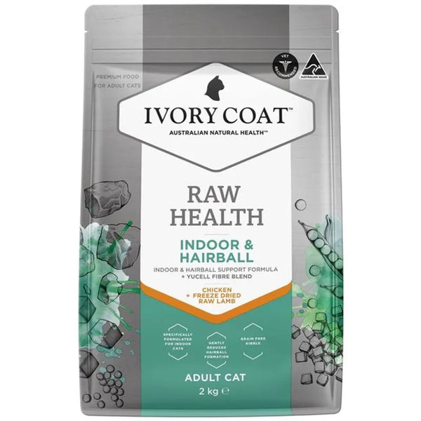 Ivory Coat Raw Health Indoor & Hairball Adult Cat temporary 2kg pack image used for 4kg listing