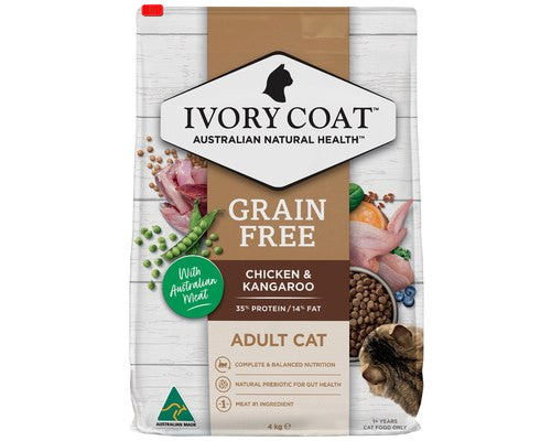 Ivory Coat Grain Free Adult Cat Chicken & Kangaroo 4kg