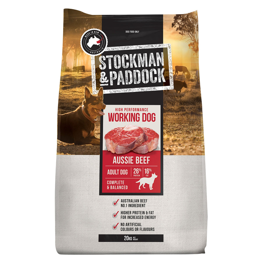 Stockman & Paddock Working Dog Aussie Beef Dry Dog Food 20kg