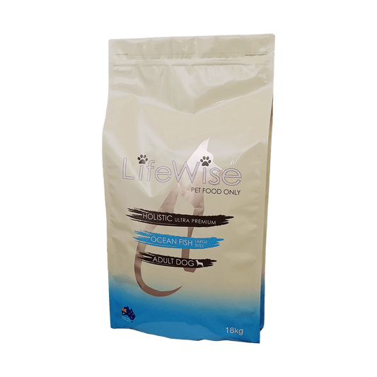LifeWise Ocean Fish Large Bites Dog Food 9kg bag 1