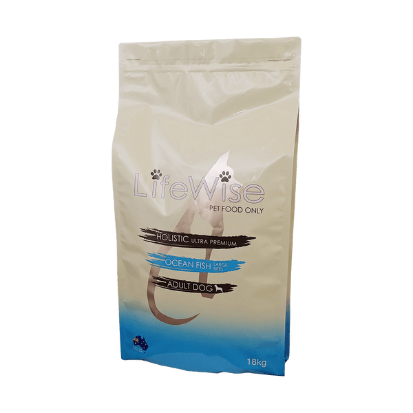 LifeWise Ocean Fish Large Bites Dog Food 18kg bag 1