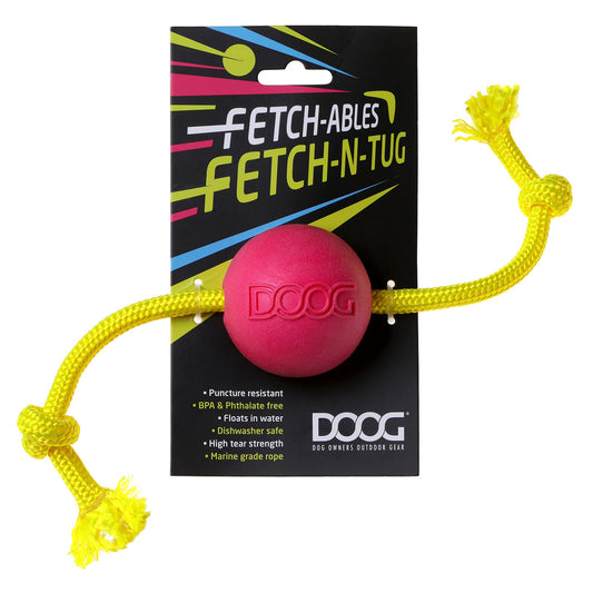 DOOG Fetchables Fetch & Tug Ball in pink