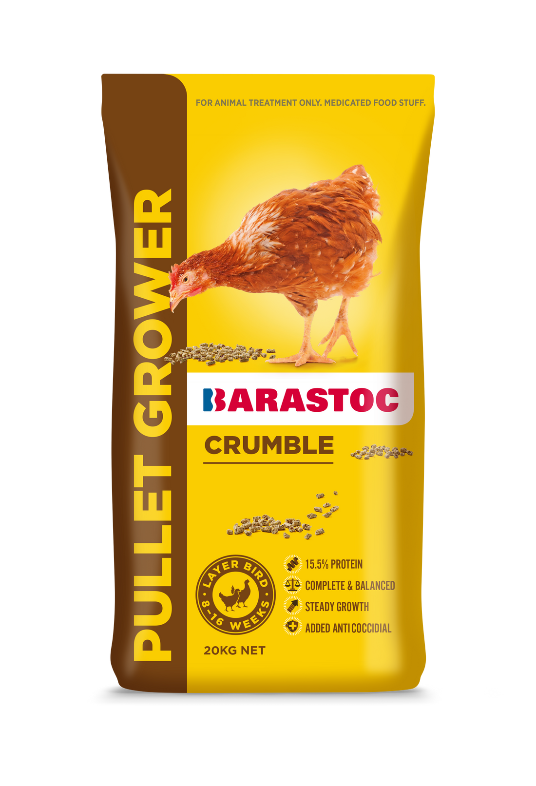 Barastoc Pullet Grower Crumble 20kg product packaging