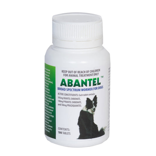 Abbey Labs Abantel broad spectrum wormer for dogs 100 tablets