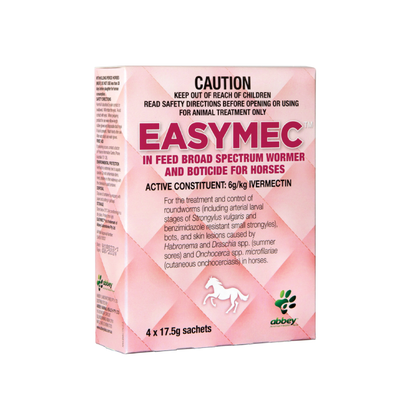 Abbey Labs EASYMEC In-Feed Broad Spectrum Horse Wormer 4 x 17.5g