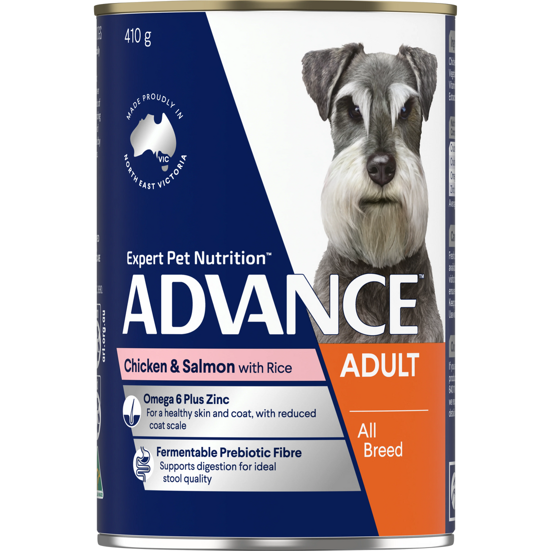 ADVANCE Adult all Breed Chicken and Salmon with Rice Cans 12x410g