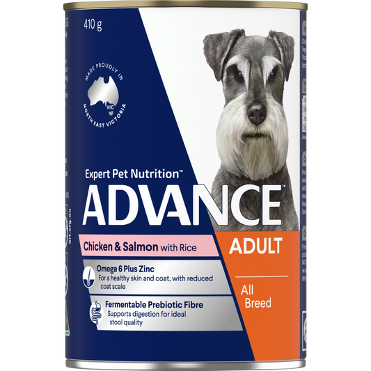 ADVANCE Adult all Breed Chicken and Salmon with Rice Cans 12x410g