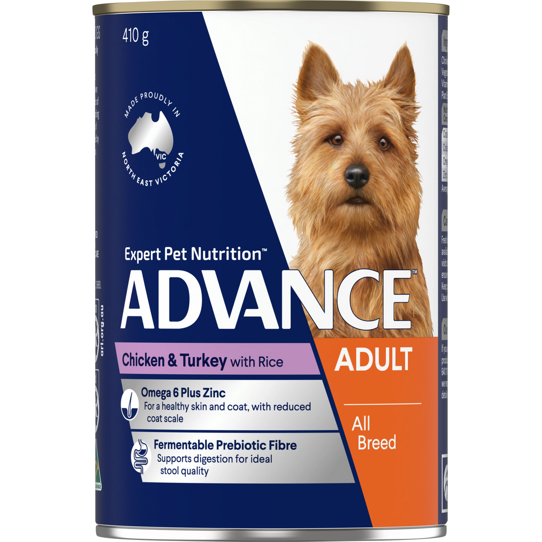 ADVANCE Adult All Breed Chicken and Turkey with Rice Cans 12x410g