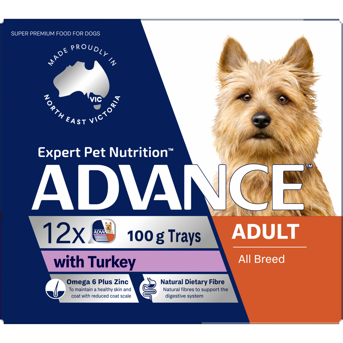ADVANCE Adult All Breed Turkey Trays 12x100g
