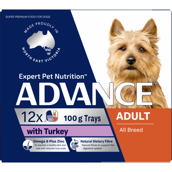 ADVANCE Adult All Breed Turkey Trays 12x100g