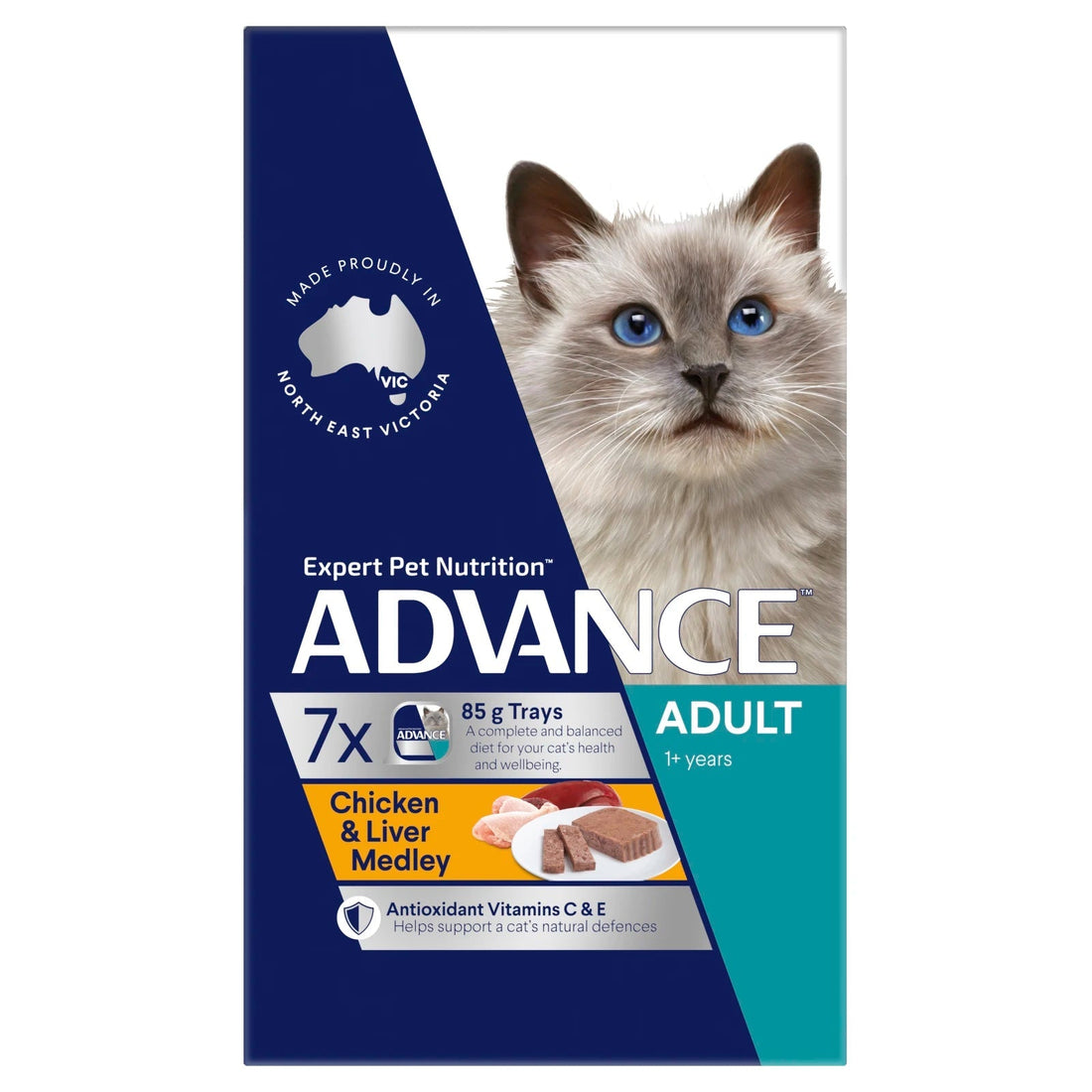 ADVANCE Cat Adult Chicken Liver Med 85g 7pk