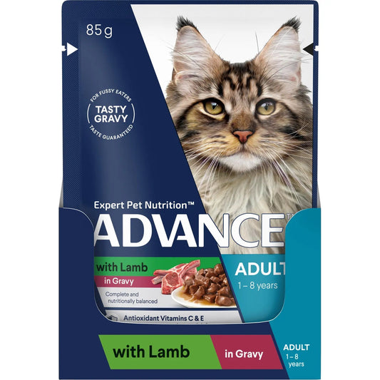 ADVANCE Adult Wet Cat Lamb In Gravy 85g 12pk