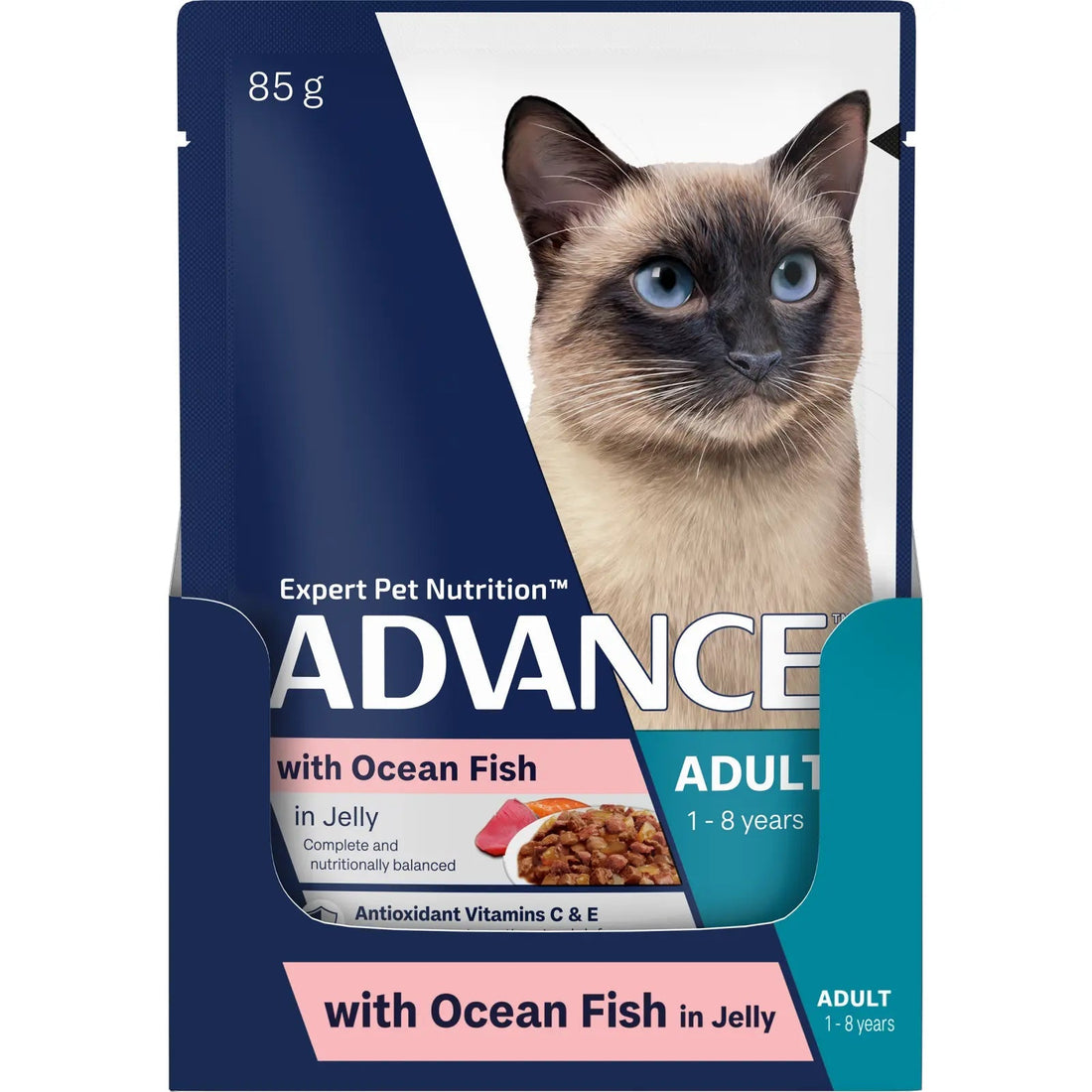 ADVANCE Cat Wet O/Fish Jelly Svms 85g 12pk