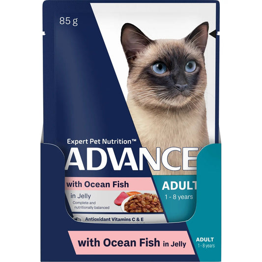 ADVANCE Cat Wet O/Fish Jelly Svms 85g 12pk