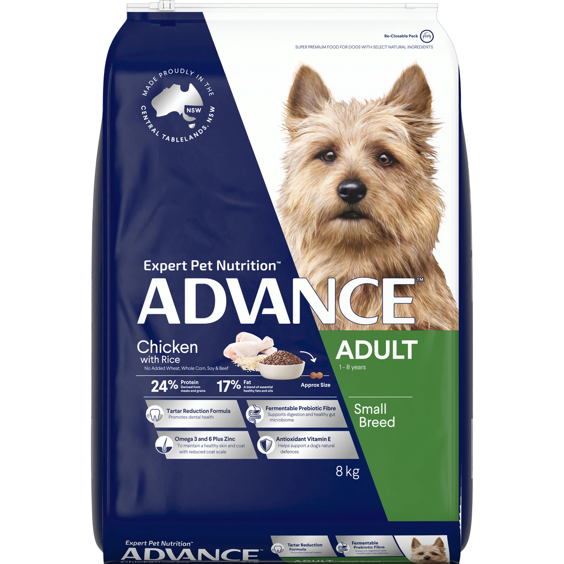 ADVANCE Adult Small Breed Chicken with Rice 8kg