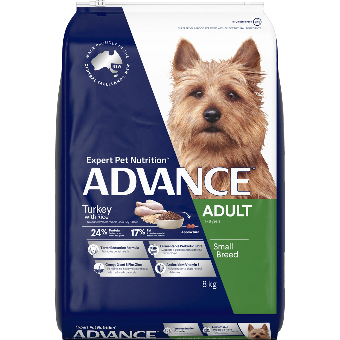 ADVANCE Adult Small Breed Turkey with Rice 8kg