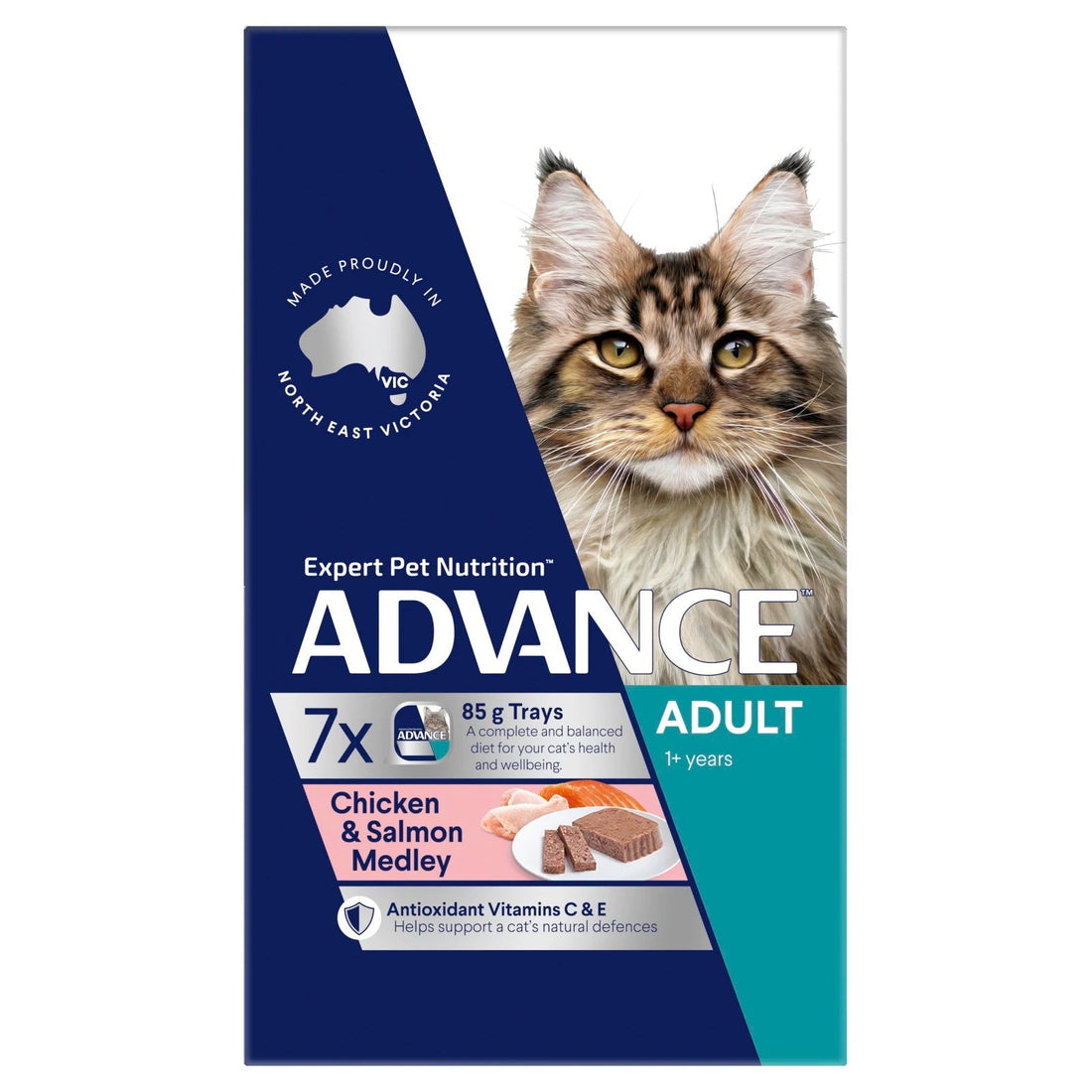 ADVANCE Cat Adult Chicken & Salmon Medley 85g 7pk
