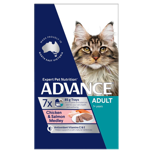 ADVANCE Cat Adult Chicken & Salmon Medley 85g 7pk