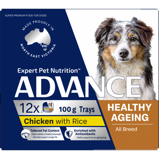 ADVANCE Healthy Ageing Adult All Breed Chicken with Rice Trays 12x100g
