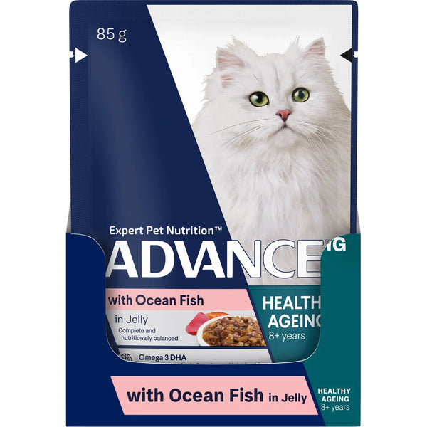 ADVANCE Cat Wet Mature Fish Jelly Svms 85g 12pk