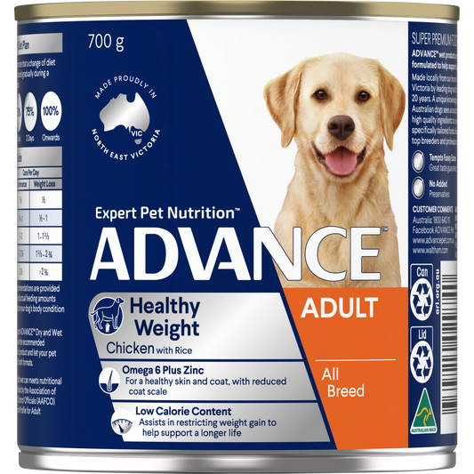 ADVANCE Healthy Weight Adult All Breed Chicken with Rice Cans 12x700g