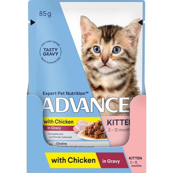 ADVANCE Kitten Chunks In Gravy Chicken 85g 12pk