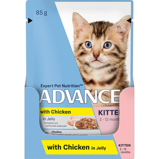 ADVANCE Kitten Wet Chicken In Jelly Svms 85g 12pk
