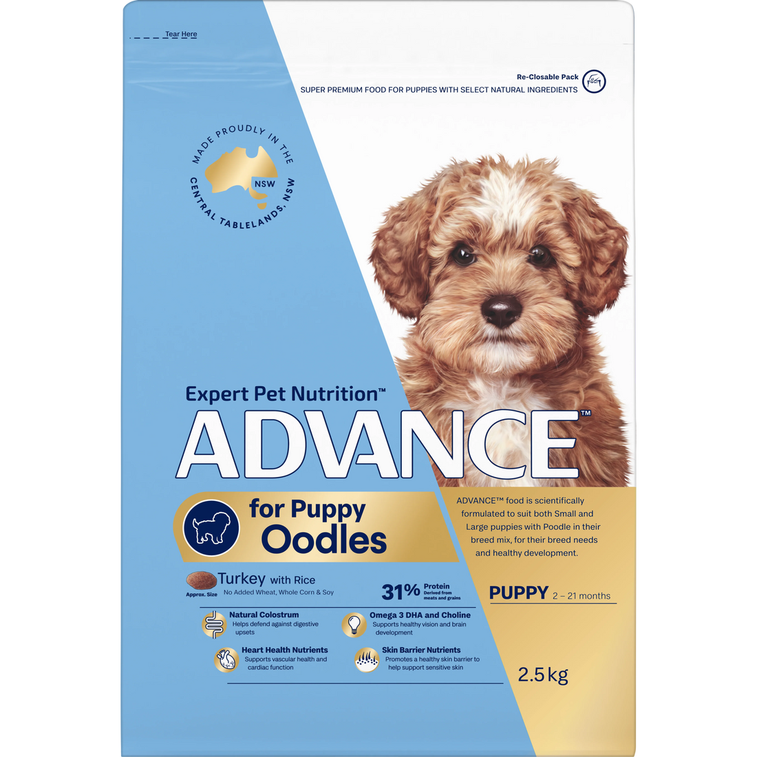 ADVANCE Oodles Puppy Turkey with Rice 2.5kg