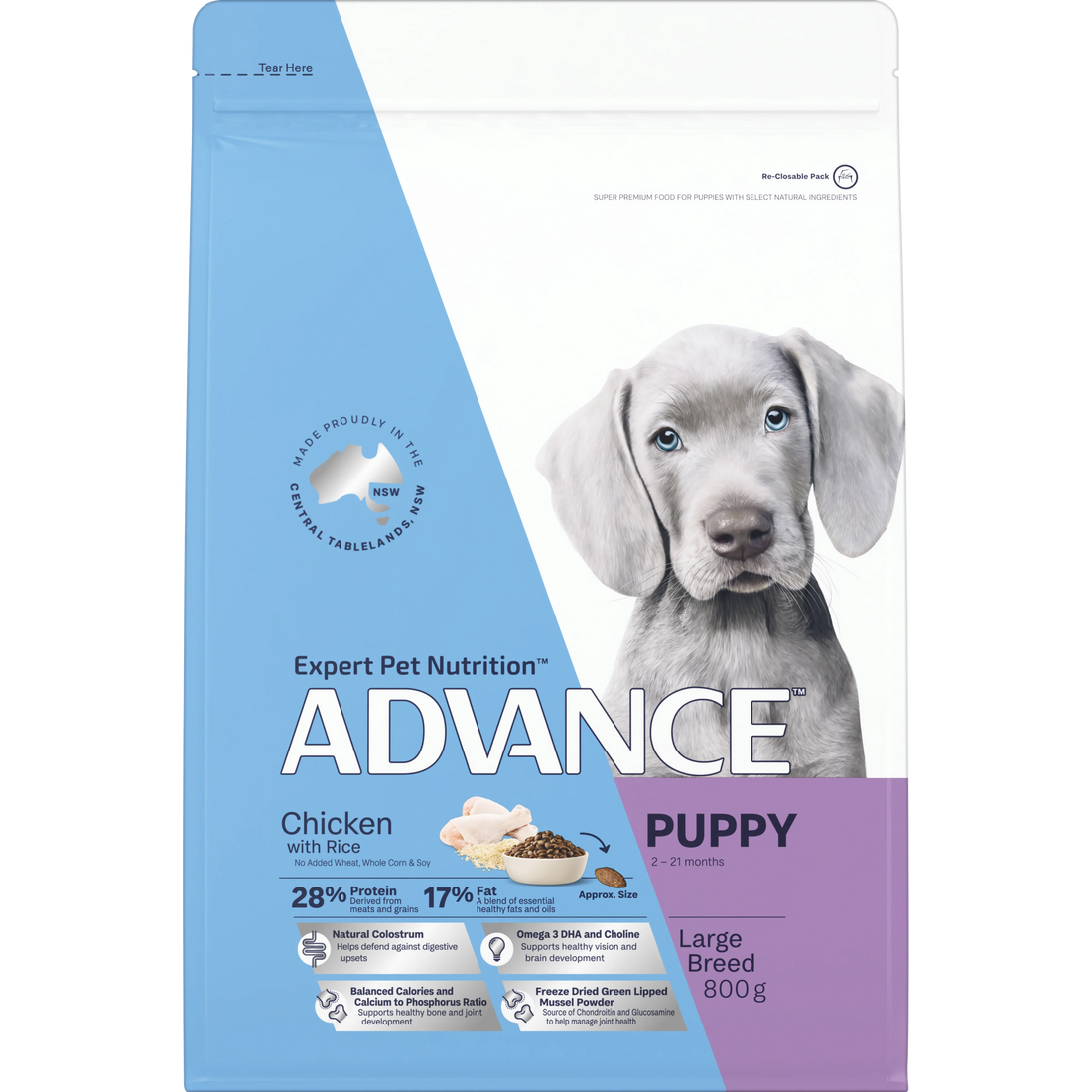 ADVANCE Puppy Large Breed Chicken with Rice 800g