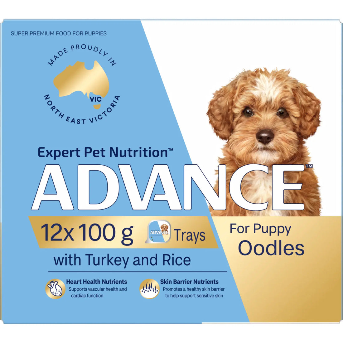 ADVANCE Puppy Oodles Wet Dog Food with Turkey and Rice 12x100g