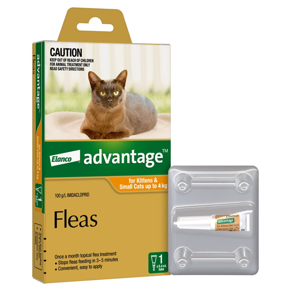 ADVANTAGE flea treatment for kittens and small cats up to 4kg, 1 pack