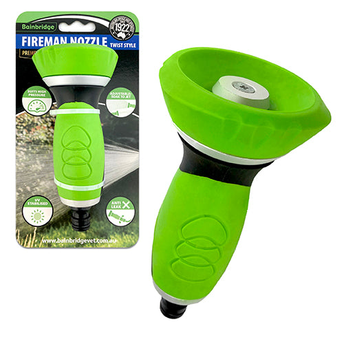 Bainbridge premium twist-style fireman nozzle