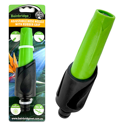 Bainbridge adjustable hose nozzle with rubber grip