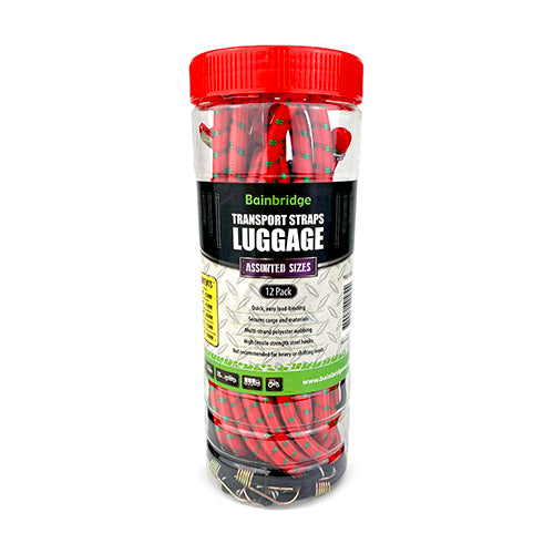 Bainbridge assorted bungee straps 12 pack