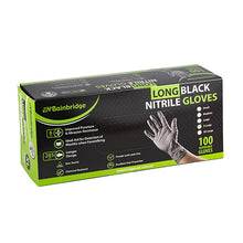 Bainbridge Long Black Nitrile Gloves - X Large