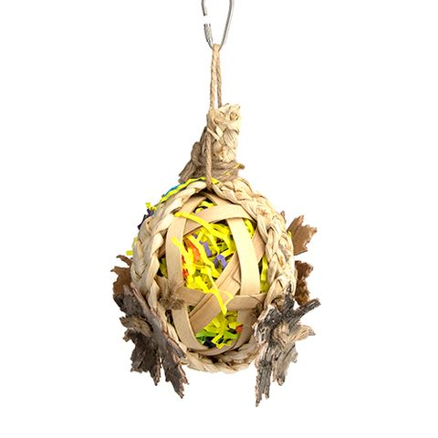 Bainbridge Bird Toy - Naturals - Foraging Ball With Leaves