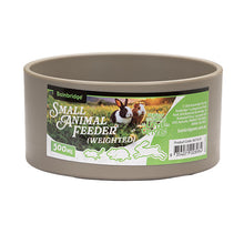 Bainbridge weighted round small animal feeder bowl - brown